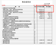 本年度和本月的现金流量表不一致