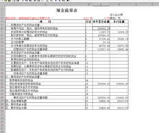 T3用友现金流量表